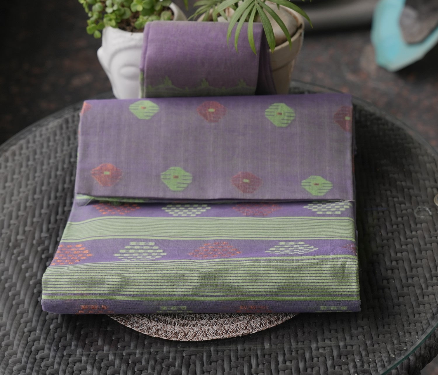 Pure Cotton Handwoven Bengal Jamdani Saree