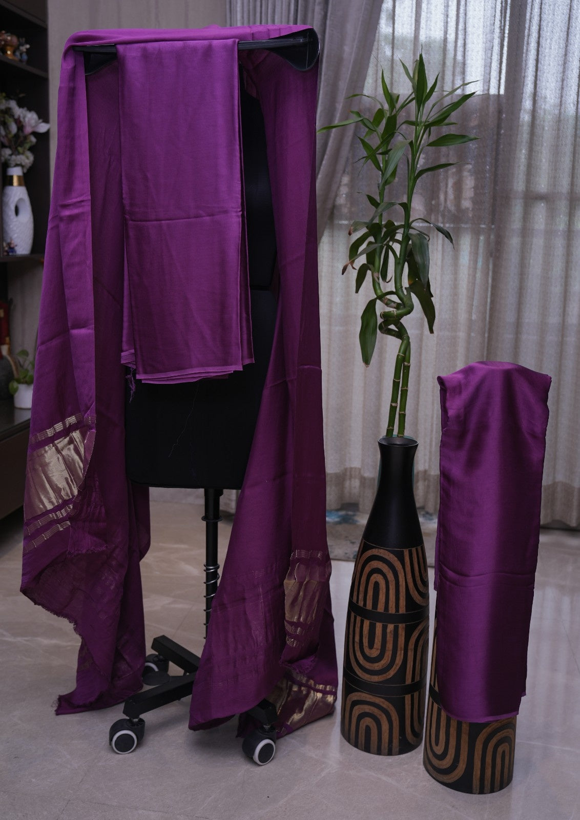 Pure Modal Silk Single Color 3-Piece Suit Set
