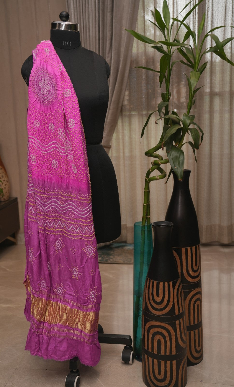Pure Gajji Silk Rai Bandhej Dupatta