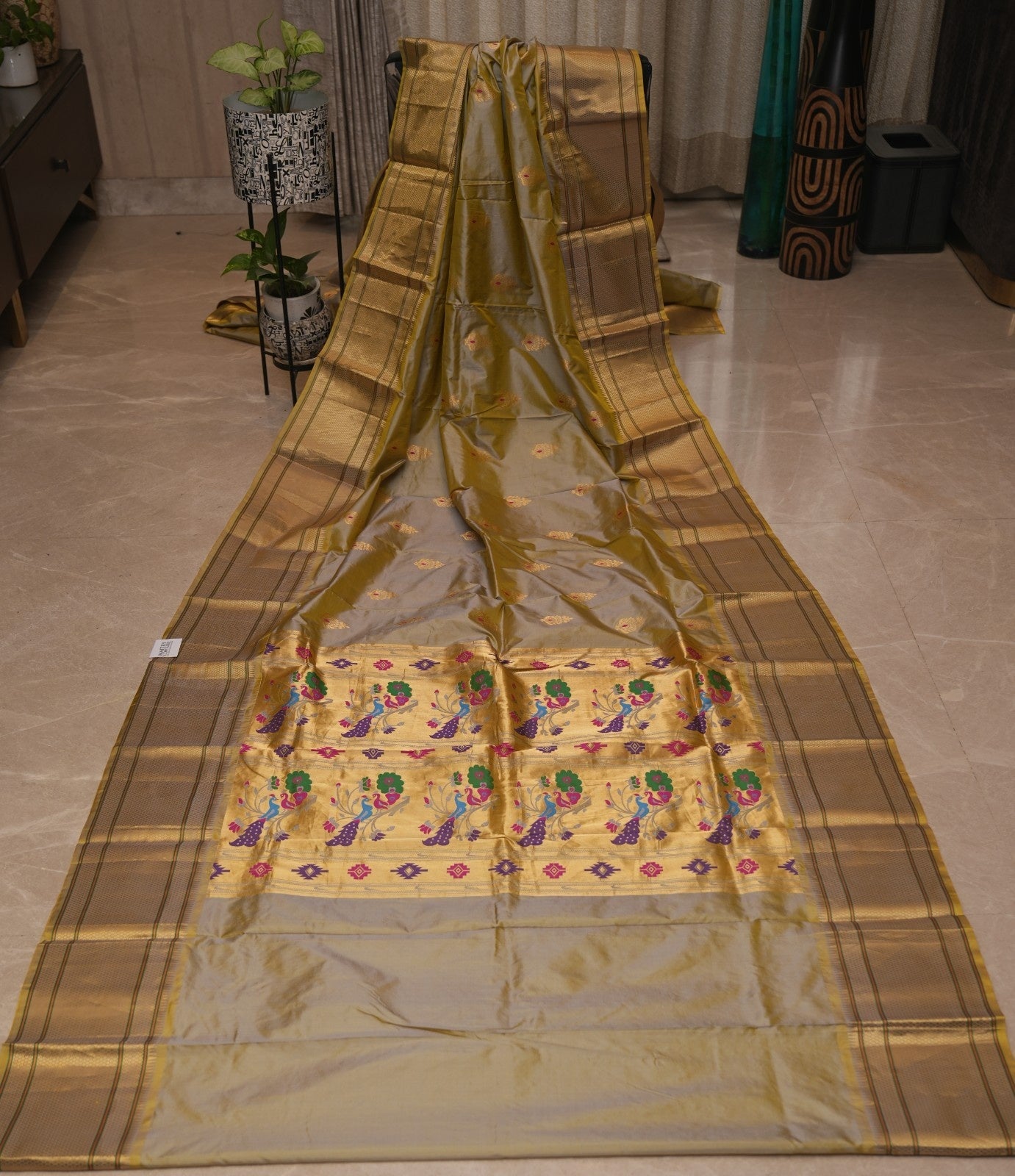 Pure Silk Handwoven Zari & Meenakari Paithani Saree