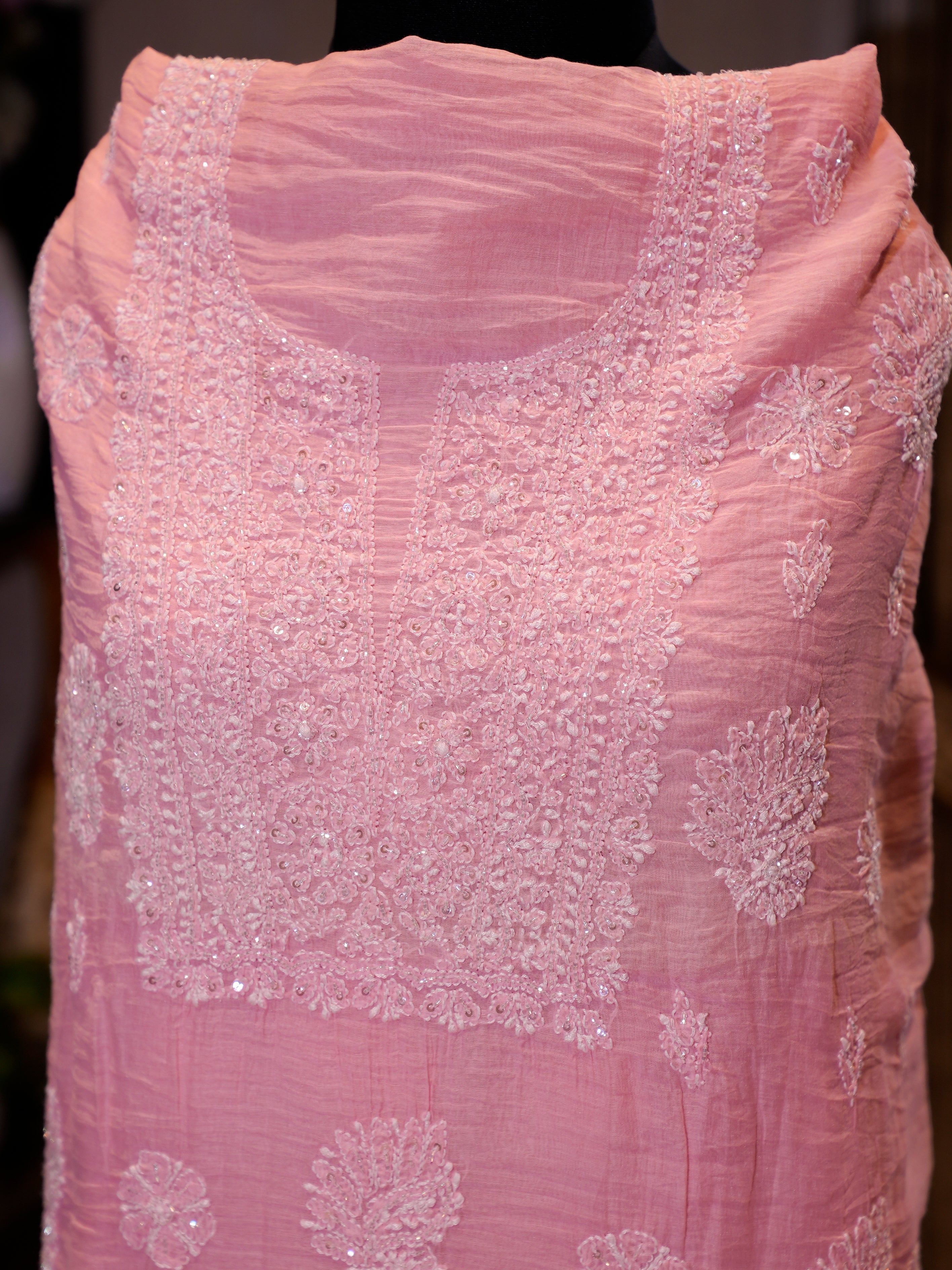 Mal Chanderi Chikankari with Katdana Work 3-Piece Suit Set