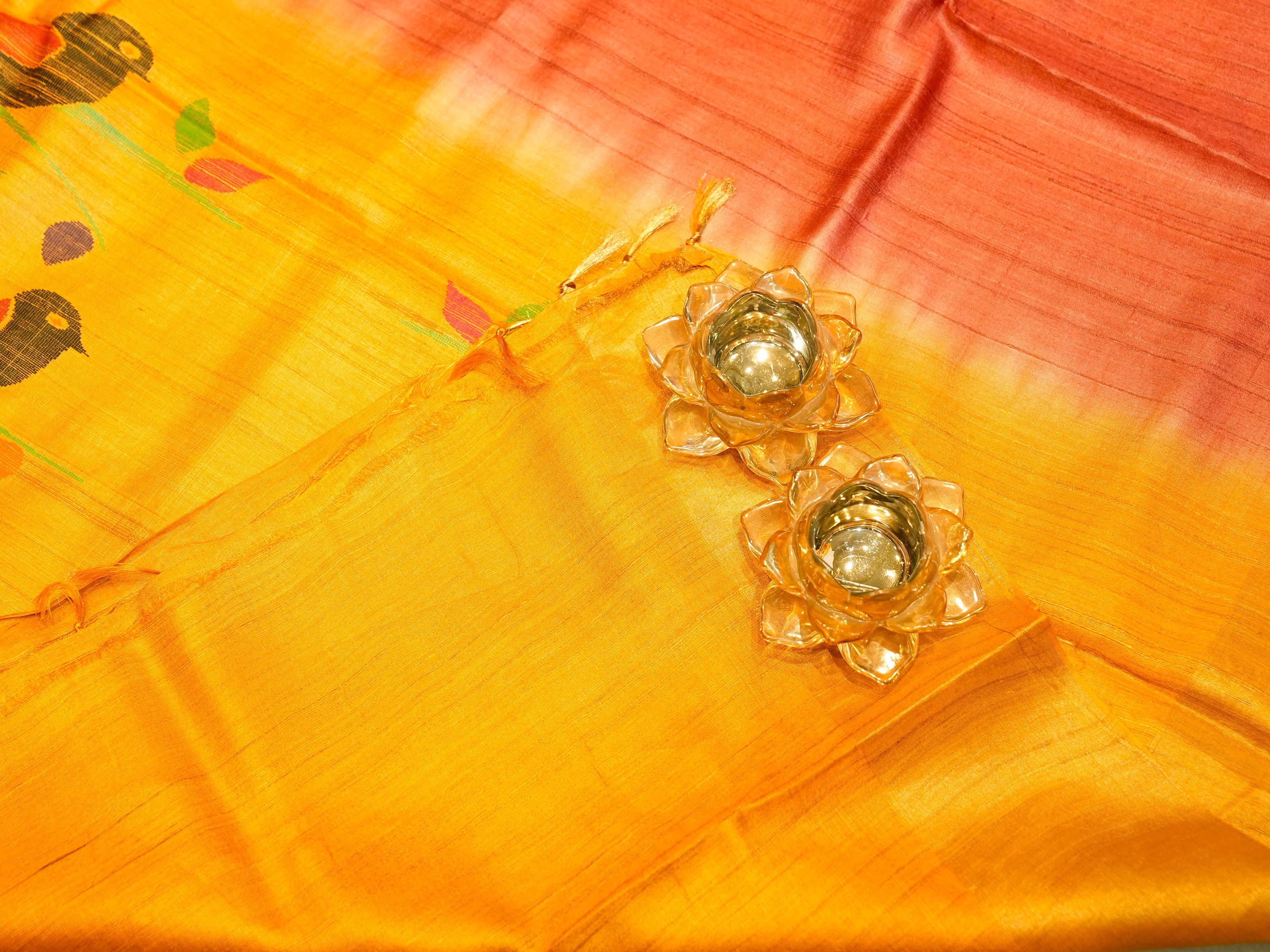 Pure Tassar Silk with Hand Woven Pallu Work