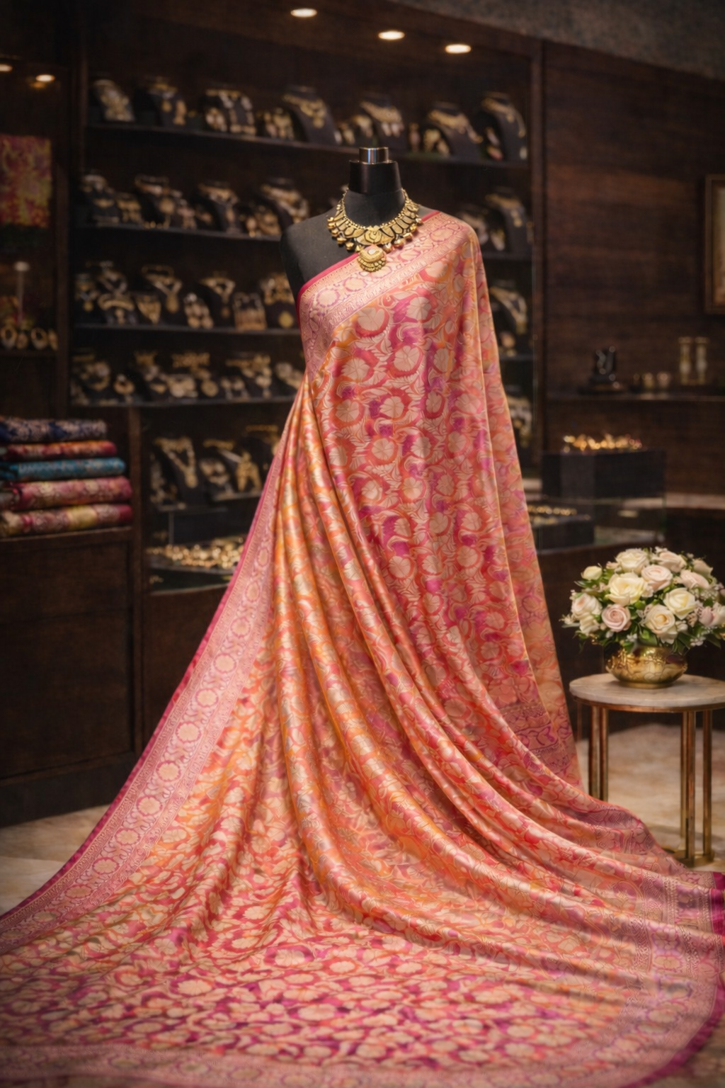 Premium Banarasi 2-Shade Pure Kattan Silk Saree