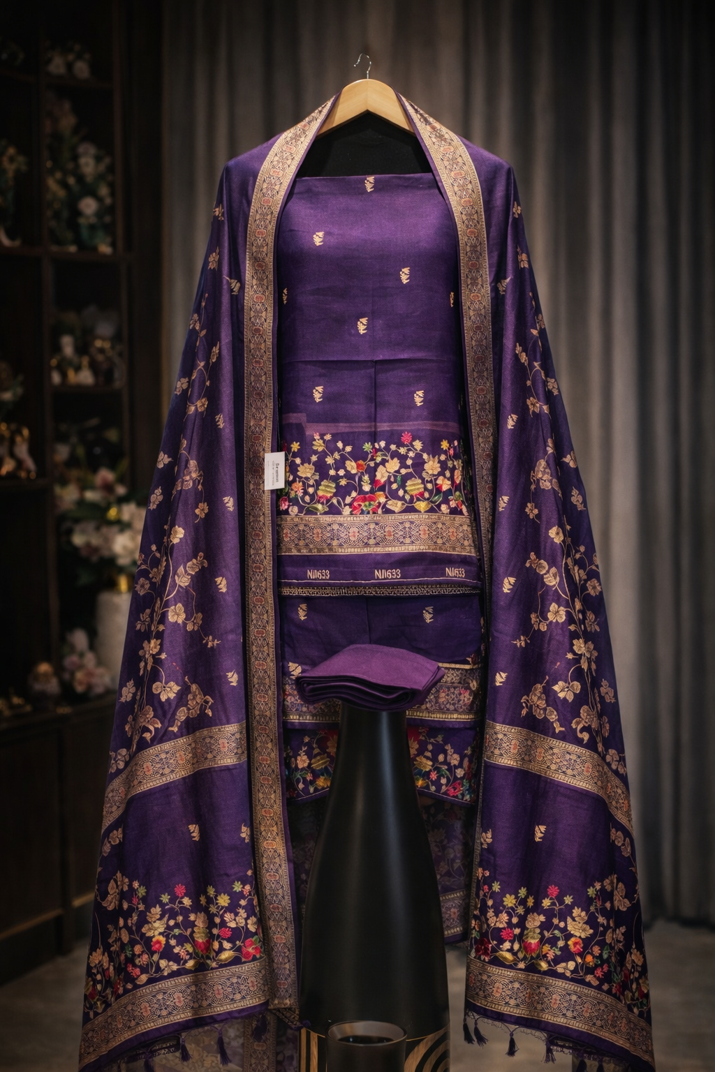 Premium Banarasi Purple Raw Silk Suit