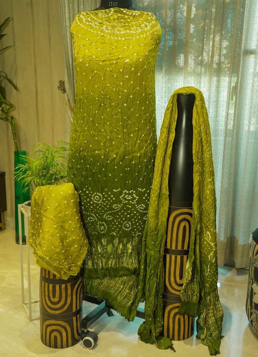 Gajji Silk Bandhani Suit - MaitryCouture