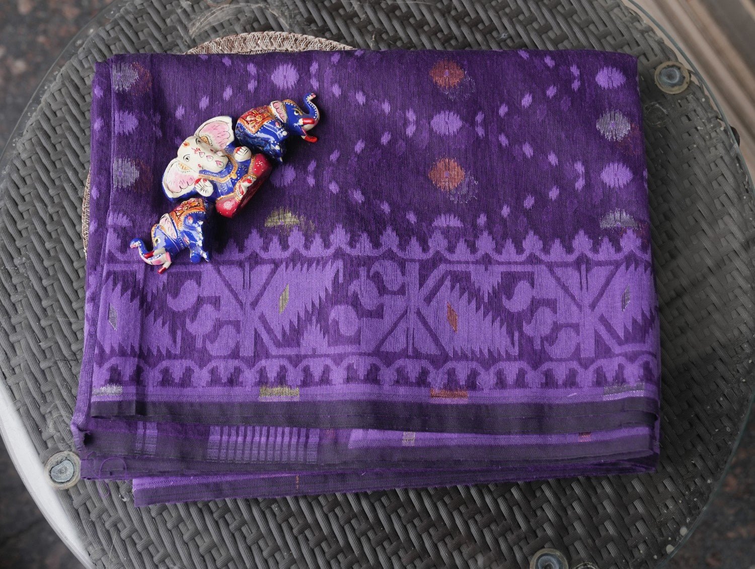 Pure Cotton Handloom Bengal Jamdani Saree - MaitryCouture